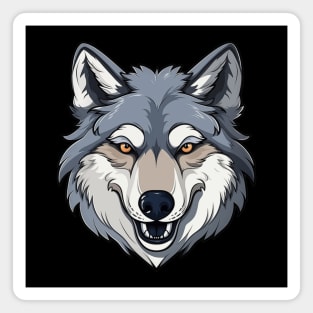 Grey Wolf Mascot Magnet